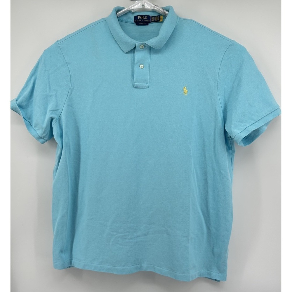 Polo Ralph Lauren Classic Fit Short Sleeve Polo Shirt Light Blue Men's 2XL TTG